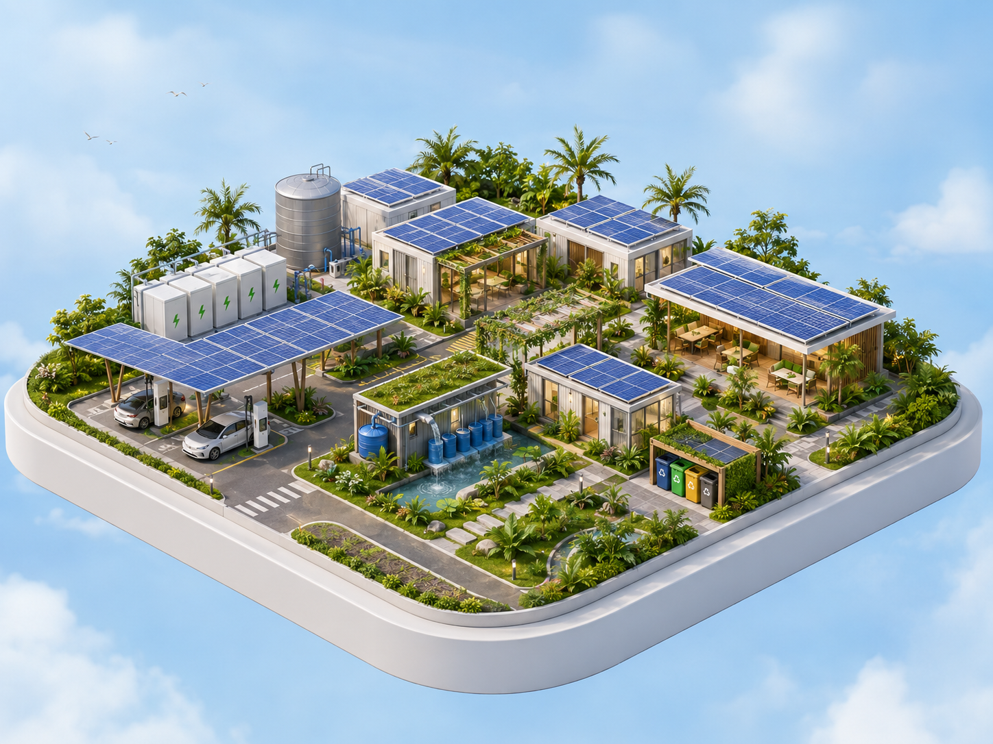 Sustainable energy and environmental infrastructure concept